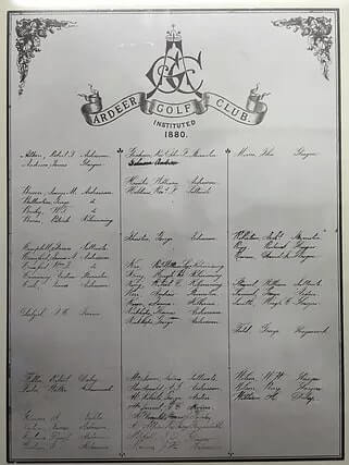 Founding document of Ardeer Golf Club